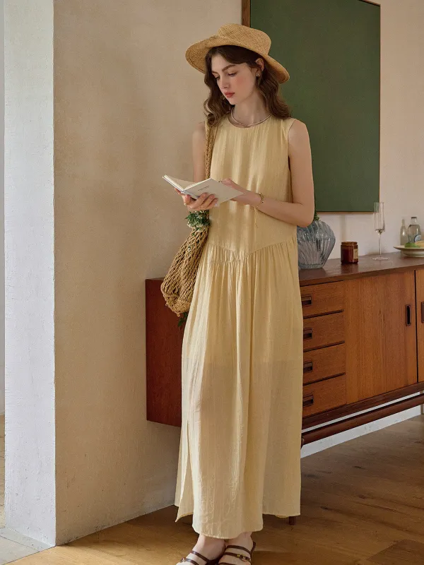 Maria Round Neck Sleeveless Viscose Dress sold by Simple Retro