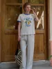 Nayeli Stripes 100% Linen Trousers - White sold by Simple Retro