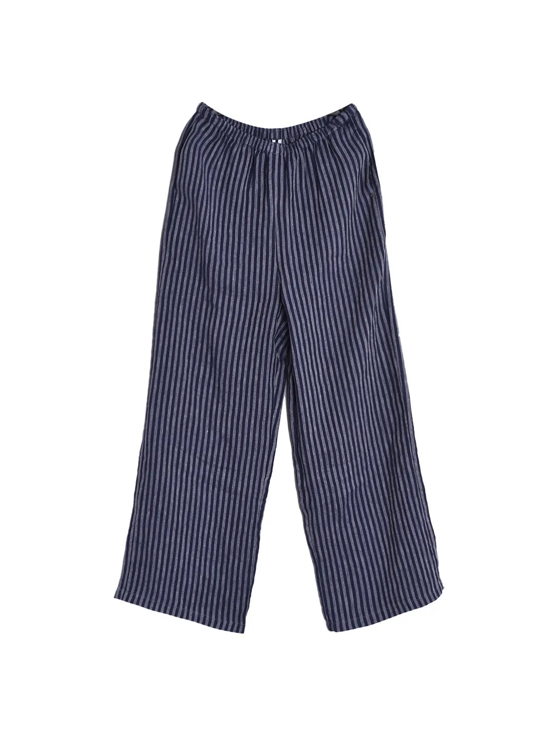 Nayeli Stripes 100% Linen Trousers - Blue sold by Simple Retro product image thumbnail 2