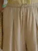 Nova Simple Elastic Waist Linen Trousers - Khaki sold by Simple Retro
