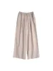 Nova Simple Elastic Waist Linen Trousers - Khaki sold by Simple Retro