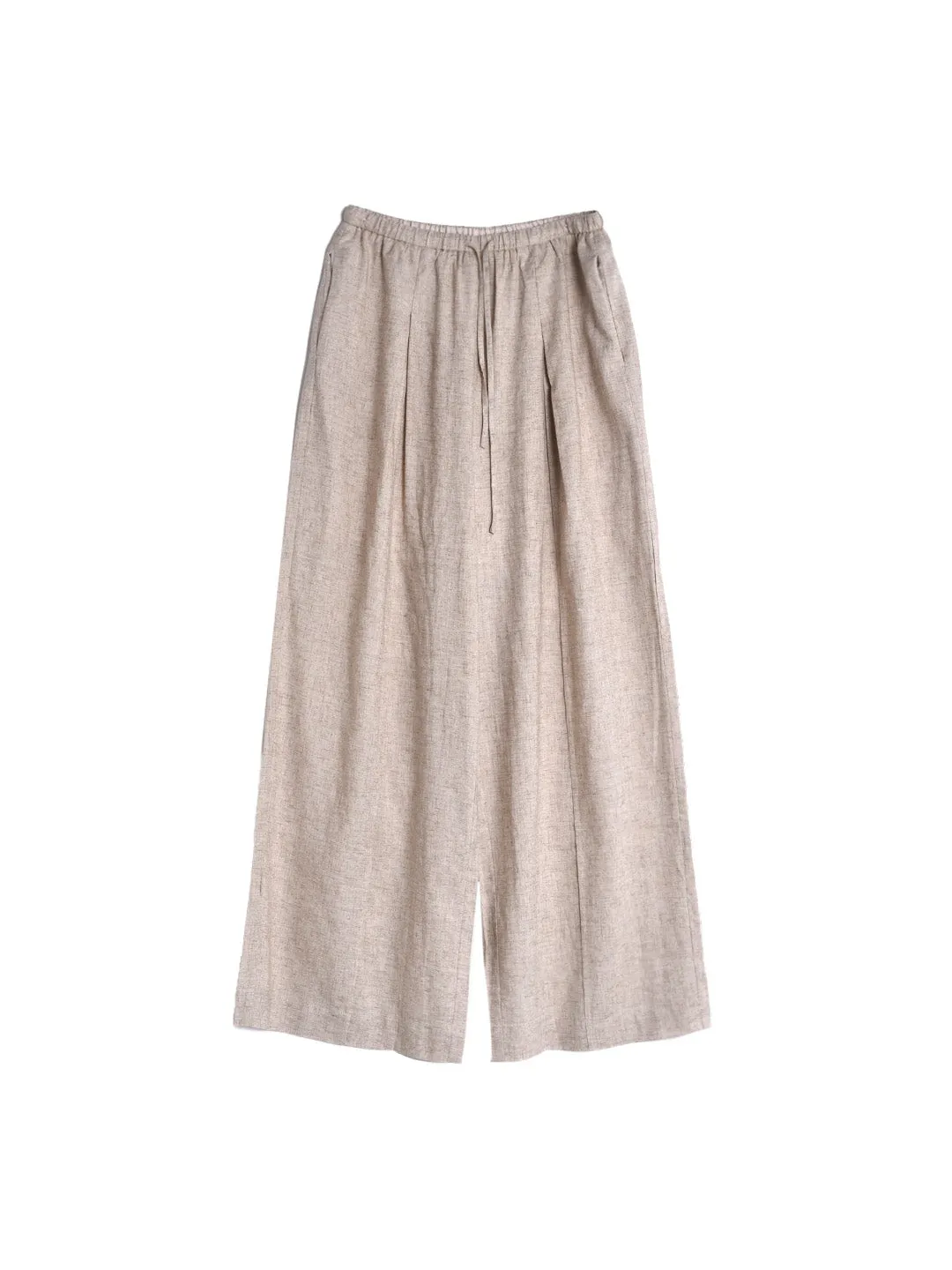 Nova Simple Elastic Waist Linen Trousers - Khaki sold by Simple Retro product image thumbnail 2