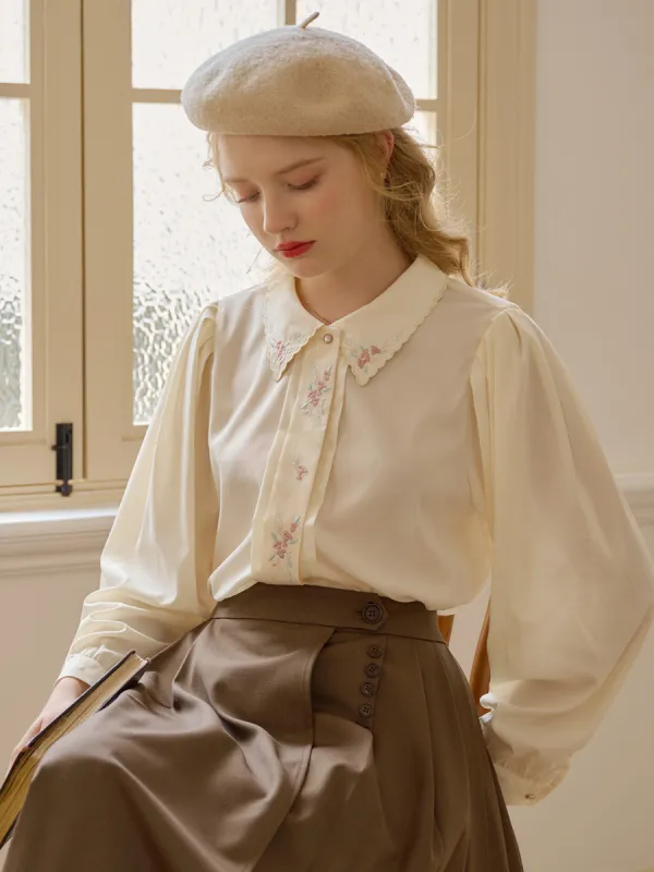 【Final Sale】Lexi Vintage Embroidered Blouse sold by Simple Retro