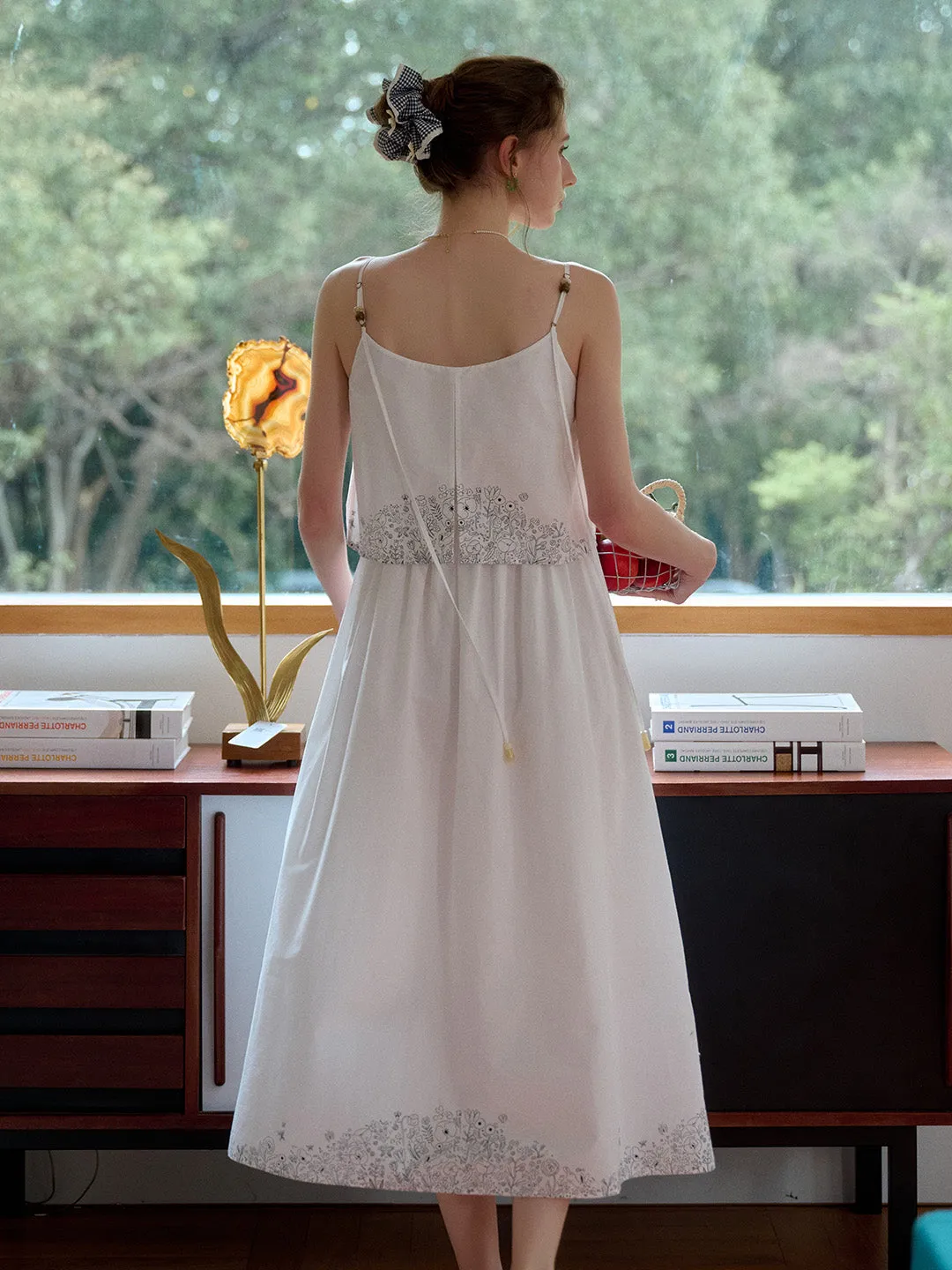 Sara Round Neck 100% Cotton Suspender Dress sold by Simple Retro product image thumbnail 5