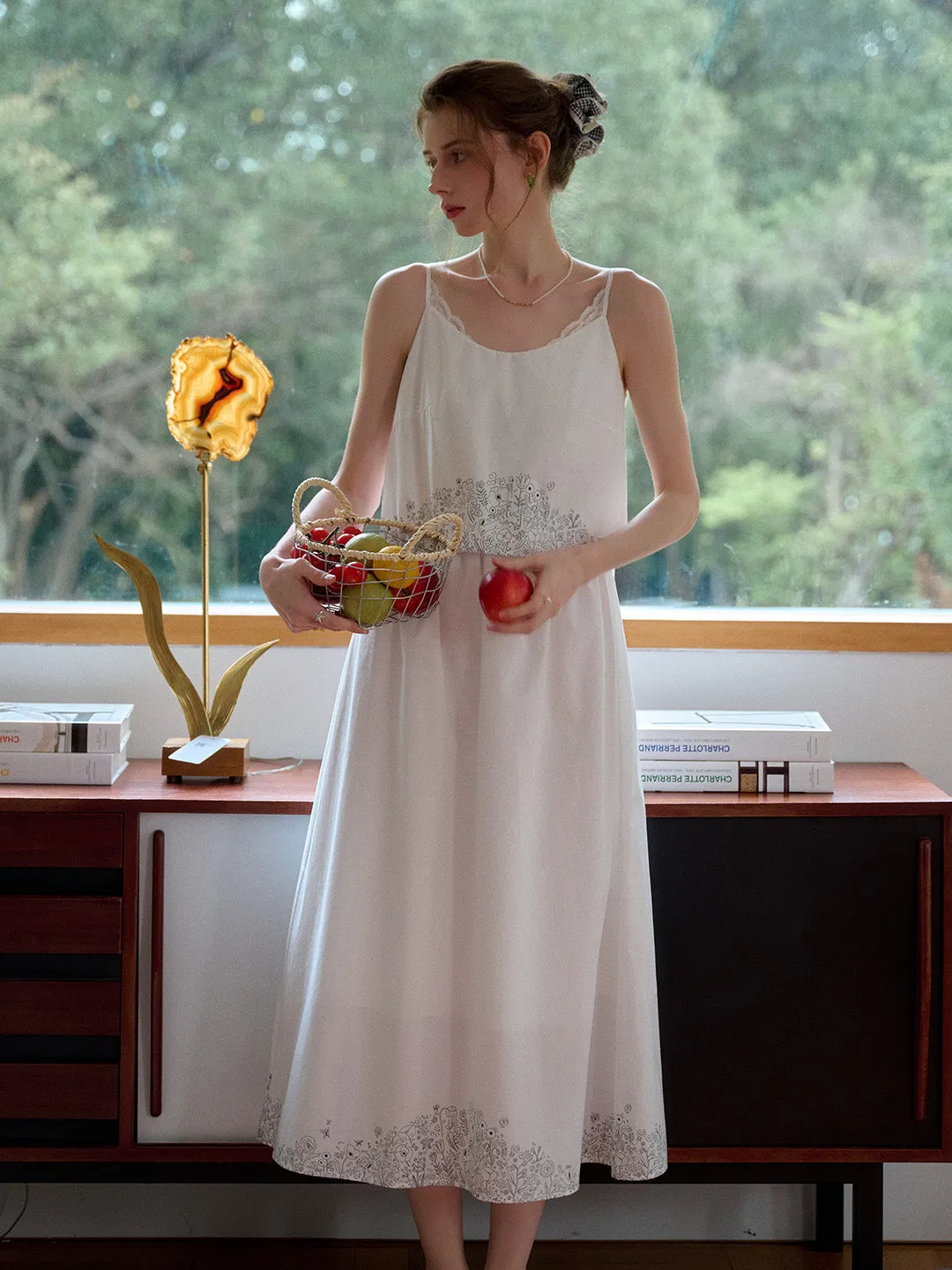 Sara Round Neck 100% Cotton Suspender Dress sold by Simple Retro product image thumbnail 3