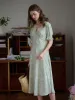 【Final Sale】Stormi Charming V-neck Lace Trimmed Floral Print Dress sold by Simple Retro