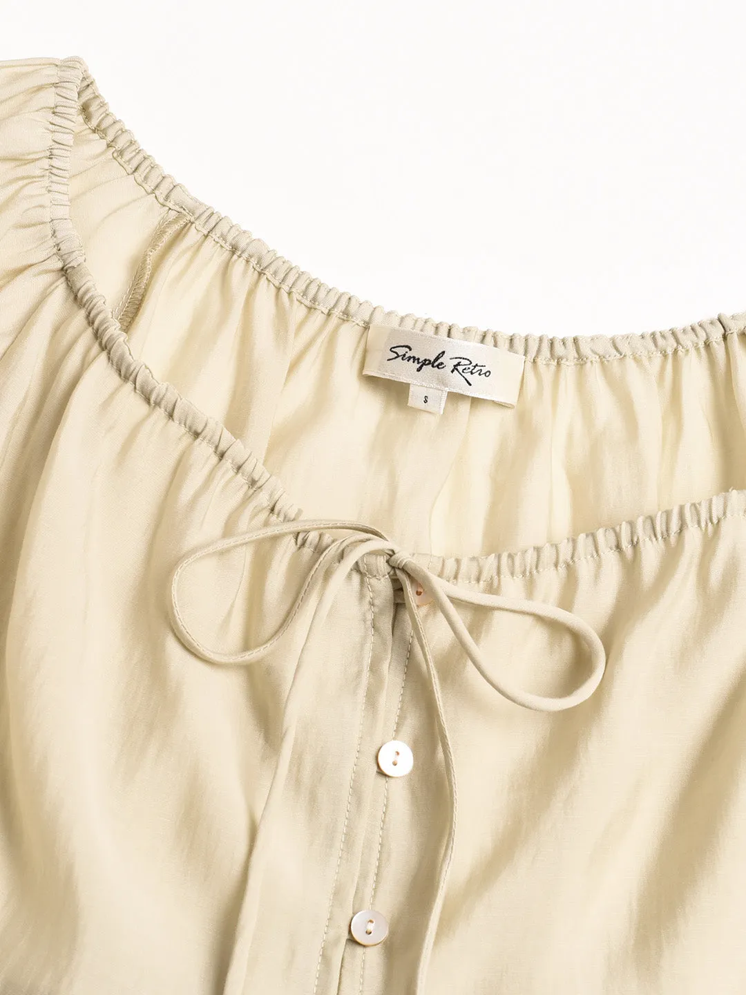 Zuri Round Neck Embroidery Lyocell Blouse sold by Simple Retro product image thumbnail 3