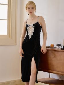 Parker Contrast Lace Split Thigh Cami Dress sold by Simple Retro