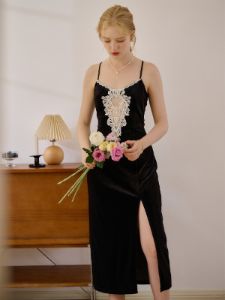 Parker Contrast Lace Split Thigh Cami Dress sold by Simple Retro