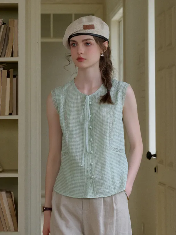 Arabella Round Neck Lyocell Sleeveless Blouse sold by Simple Retro