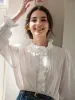 Kiara Stand Collar Pleated Blouse sold by Simple Retro