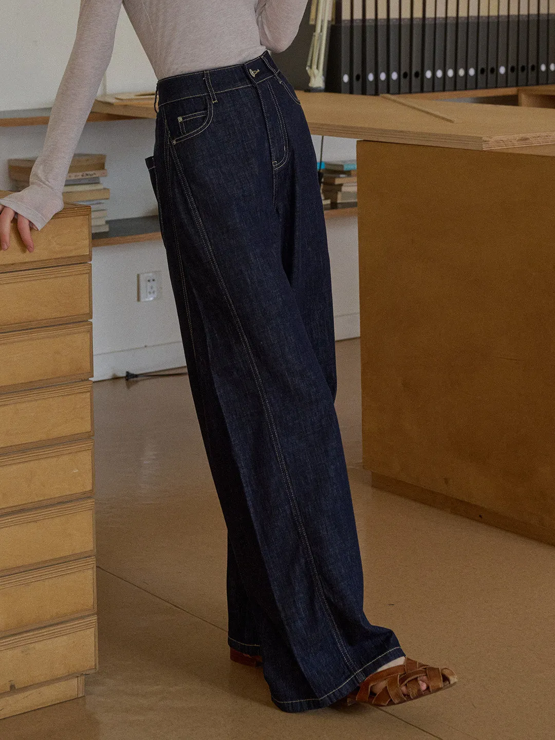 Nicole 100% Cotton Flare Jeans sold by Simple Retro product image thumbnail 4