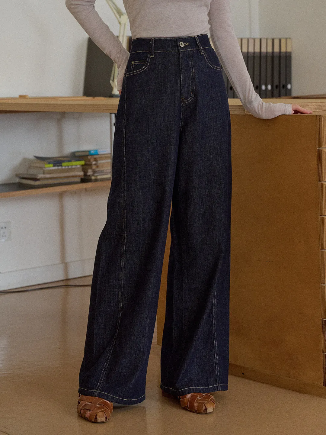 Nicole 100% Cotton Flare Jeans sold by Simple Retro product image thumbnail 5