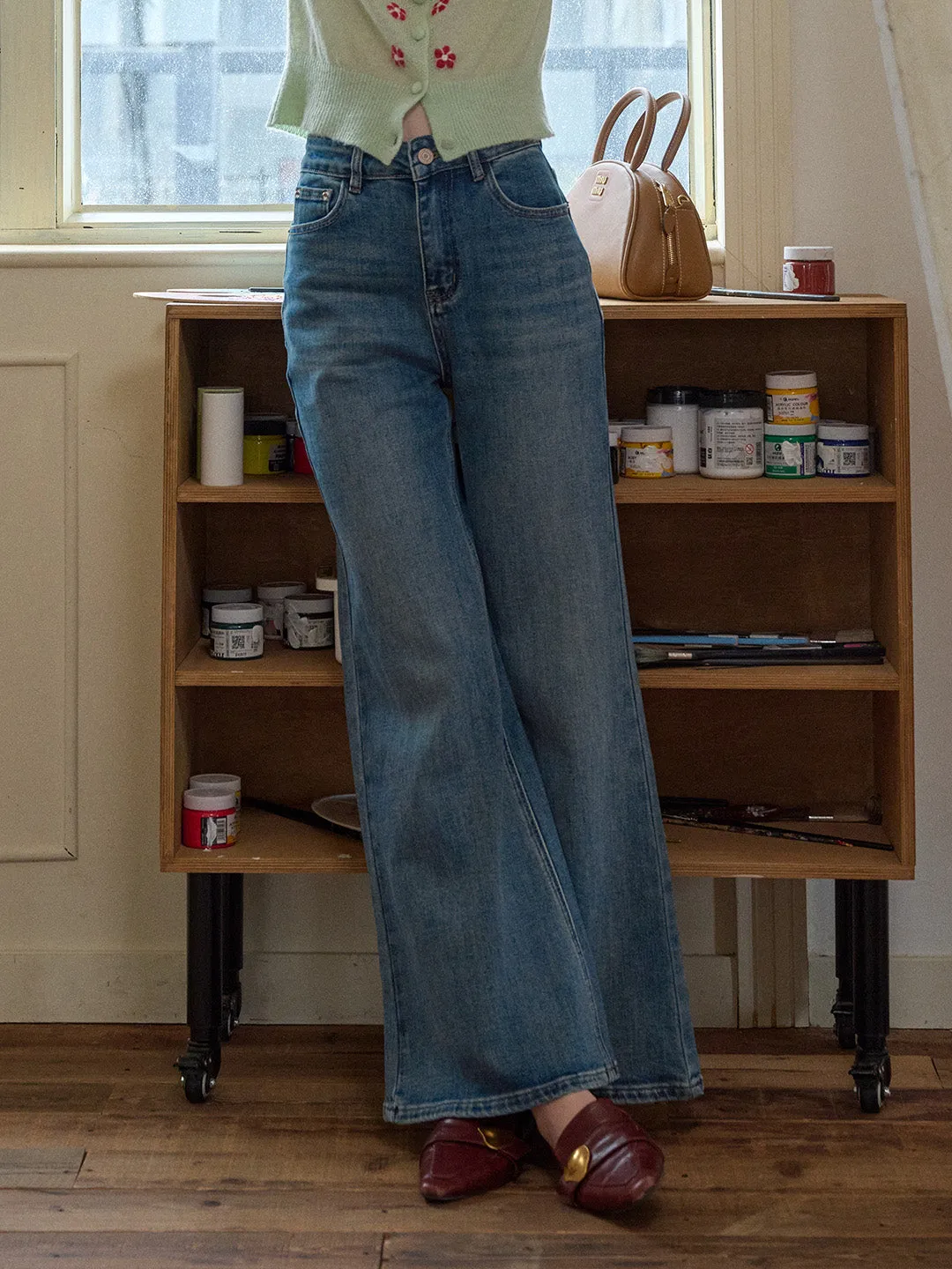 Nicole 100% Cotton Flare Jeans sold by Simple Retro product image thumbnail 3