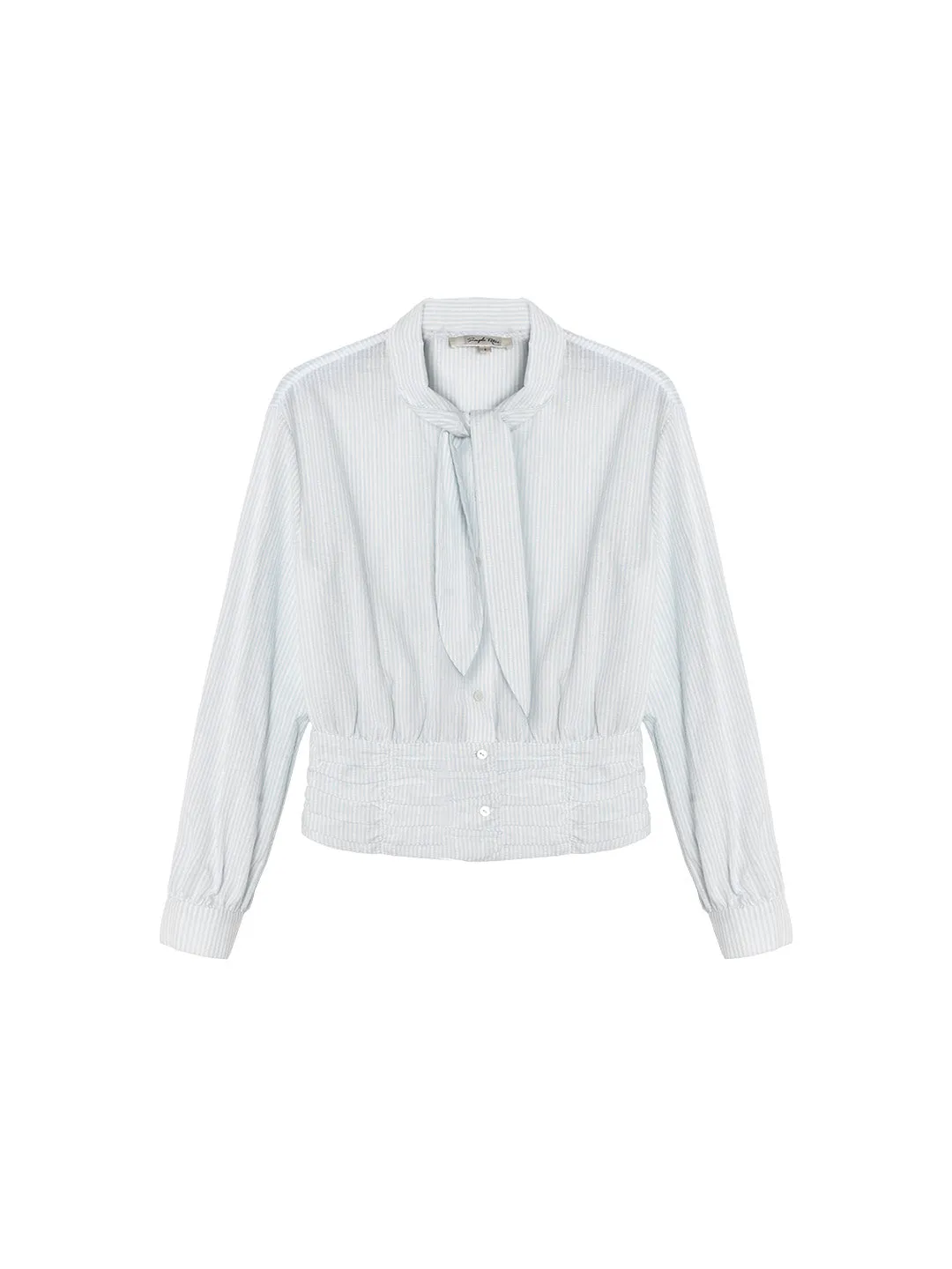 Alessia Round Neck Tie 100% Cotton Blouse sold by Simple Retro product image thumbnail 2