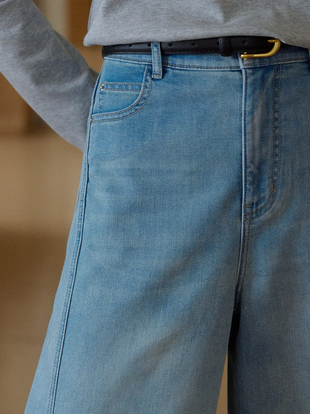 Helen Versatile Lyocell Cotton Flare Jeans sold by Simple Retro product image thumbnail 4