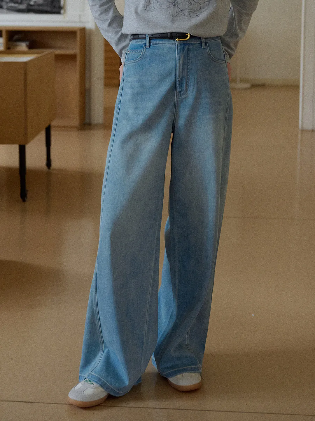 Helen Versatile Lyocell Cotton Flare Jeans sold by Simple Retro product image thumbnail 5