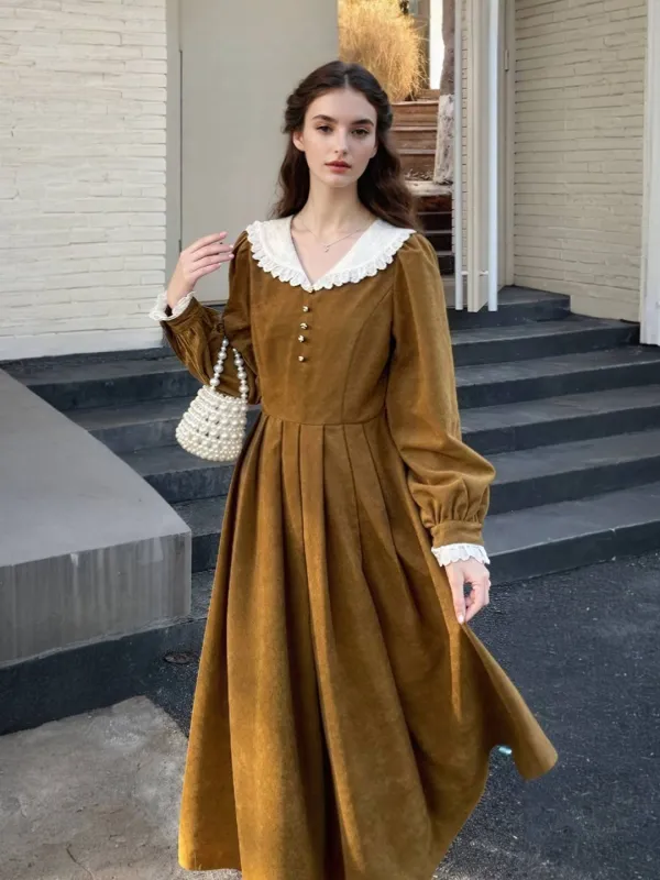 Renata V-Neck Ruffle Dress made by Simple Retro