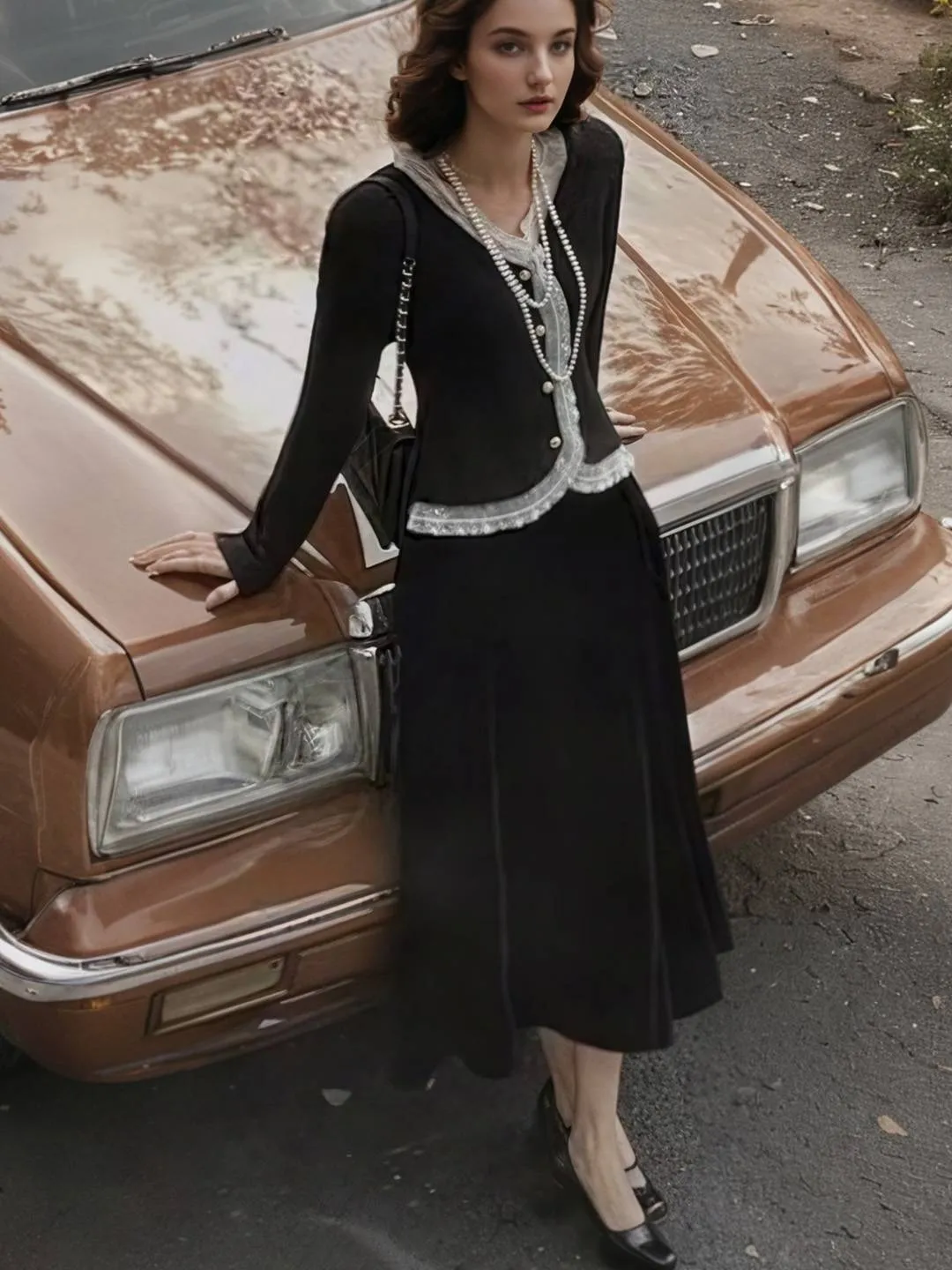 Alison V-Neck Lace Blouse sold by Simple Retro