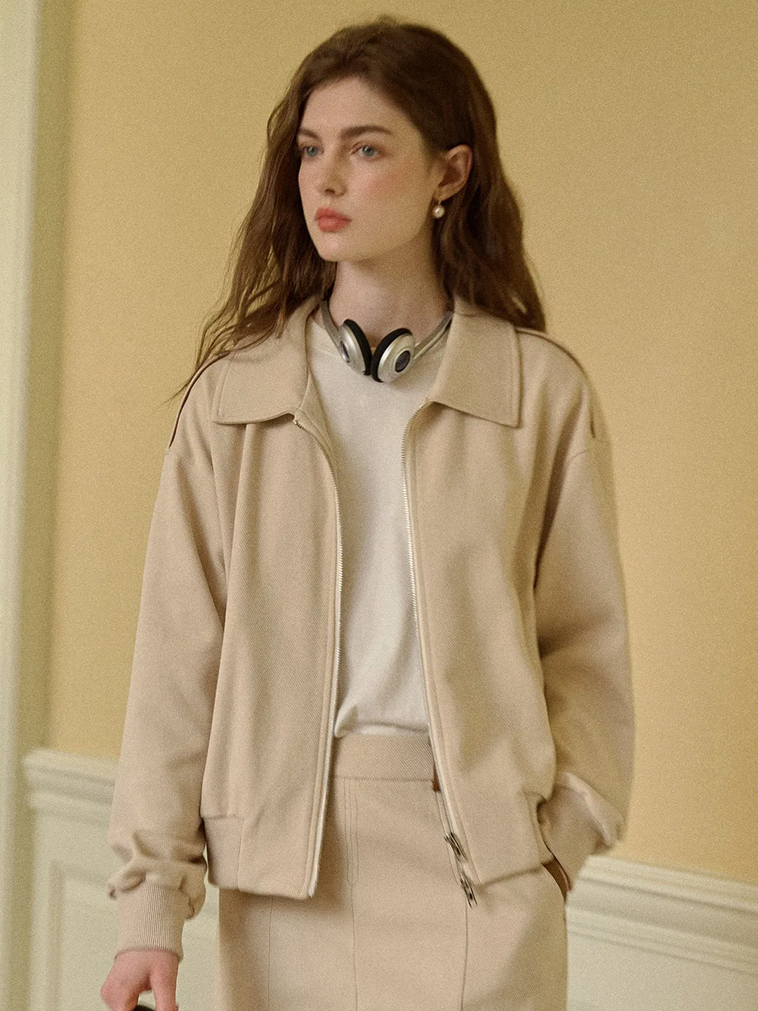 Chloe Polo Collar Cotton Cardigan sold by Simple Retro