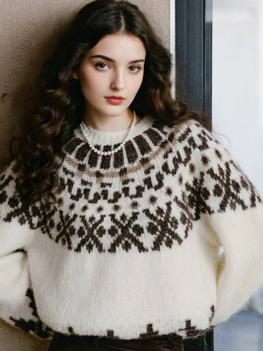 Mae Round Neck Fair Isle Sweater sold by Simple Retro product image thumbnail 3