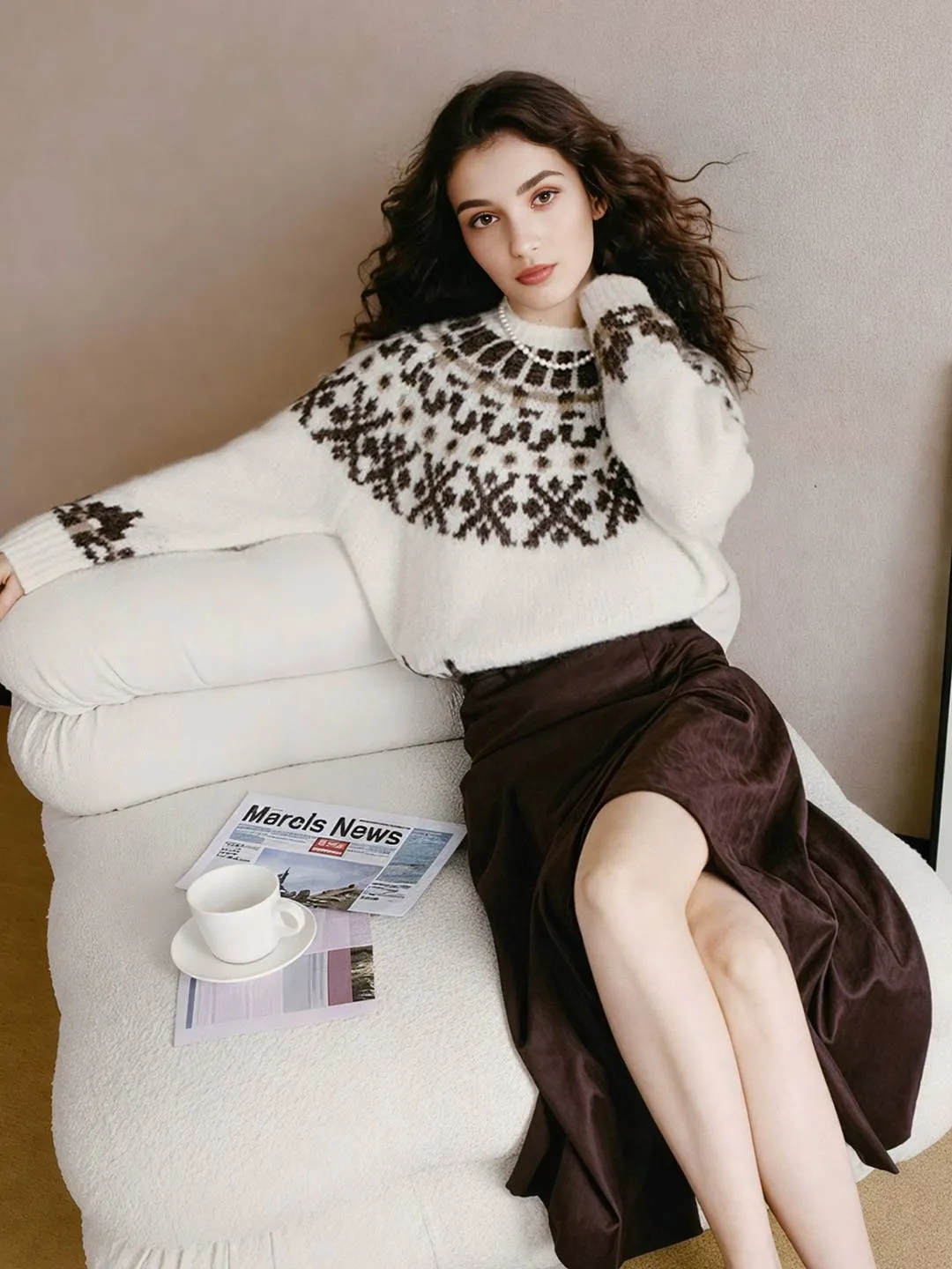 Mae Round Neck Fair Isle Sweater sold by Simple Retro product image thumbnail 2