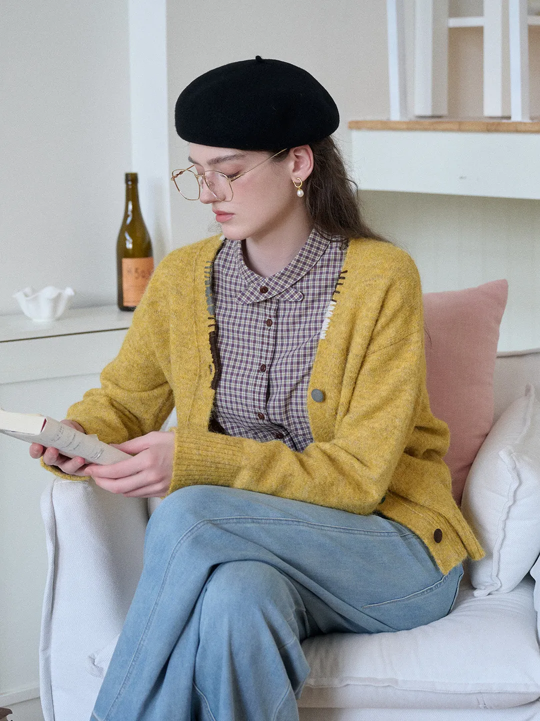 Makenzie V-Neck Wool Cardigan sold by Simple Retro product image thumbnail 5