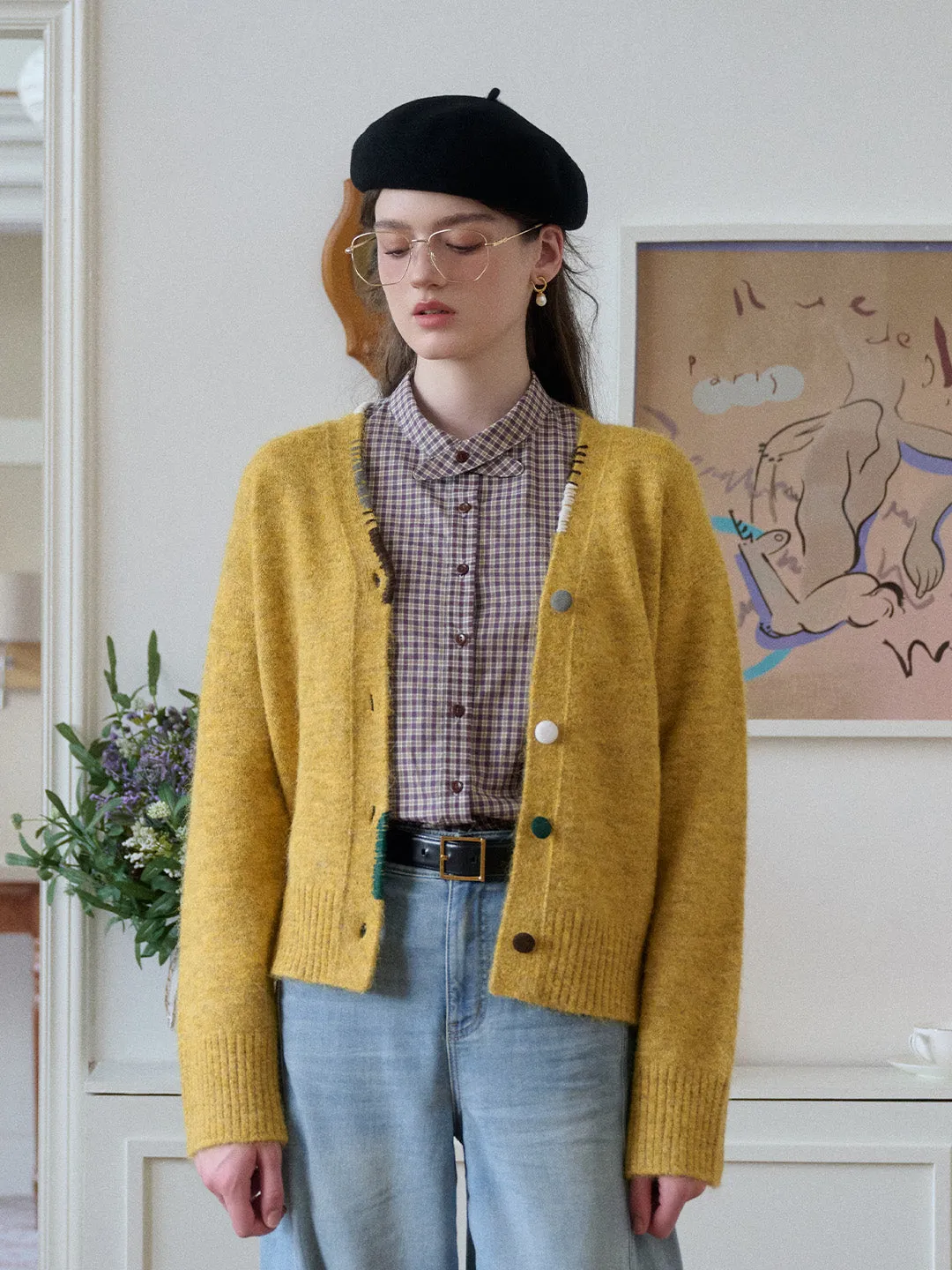 Makenzie V-Neck Wool Cardigan sold by Simple Retro product image thumbnail 3