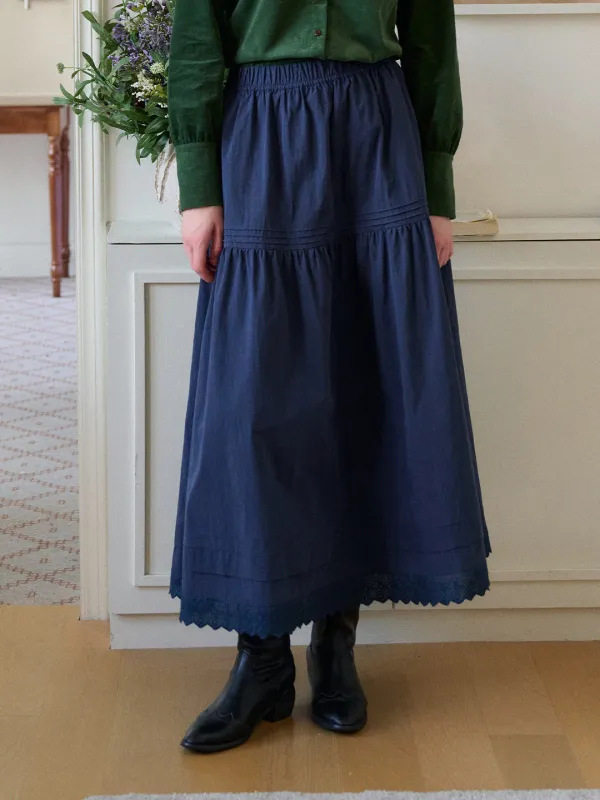 Rhea Hollow Cotton Midi Skirt sold by Simple Retro