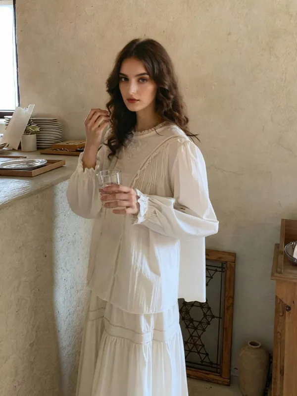 Alia Ruffle Neck Retro Blouse sold by Simple Retro