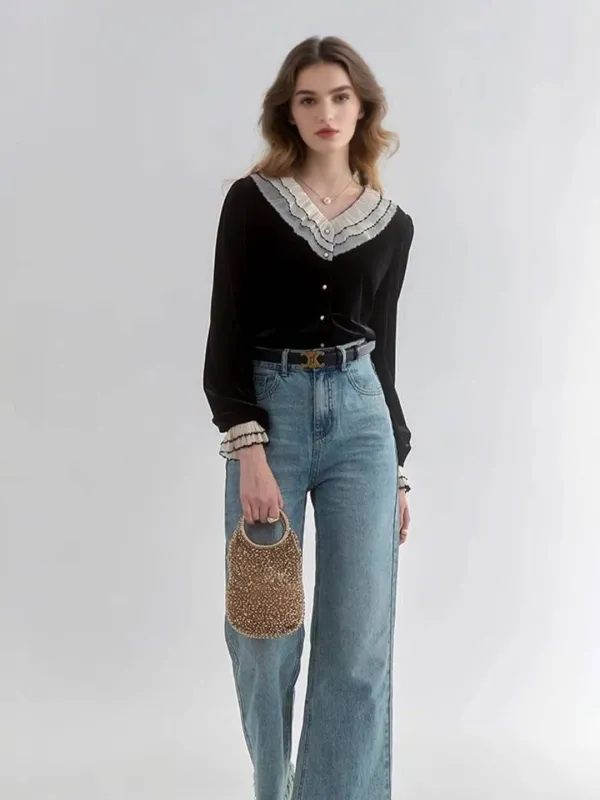 Reyna V-Neck Blouse sold by Simple Retro