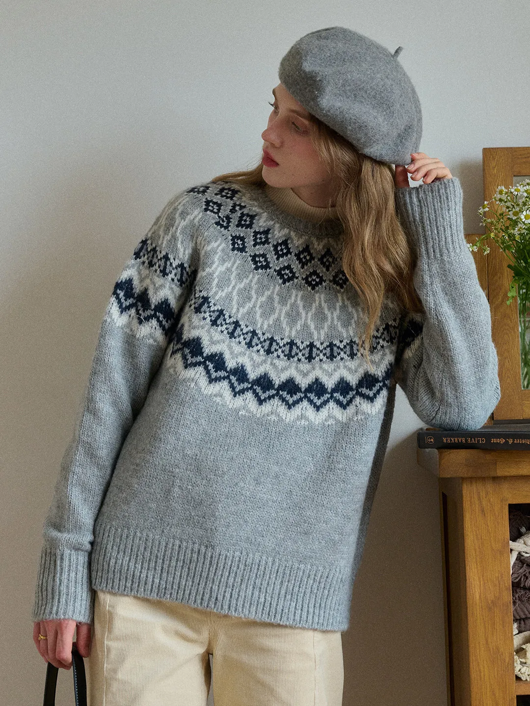 Estella Round Neck Fair Isle Sweater sold by Simple Retro product image thumbnail 3