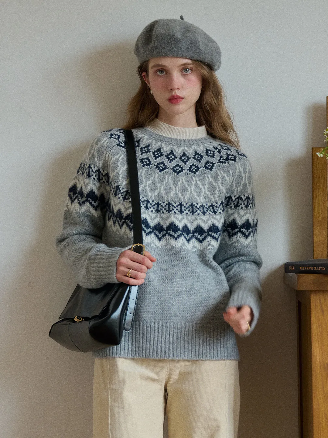 Estella Round Neck Fair Isle Sweater sold by Simple Retro product image thumbnail 4