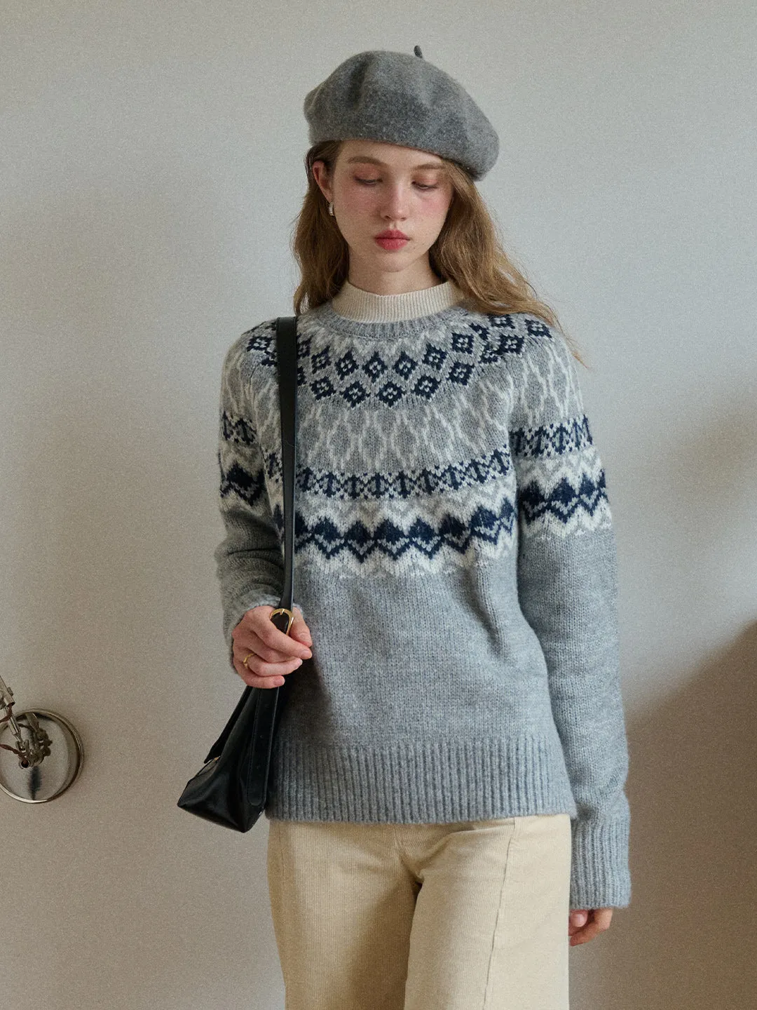 Estella Round Neck Fair Isle Sweater sold by Simple Retro product image thumbnail 5