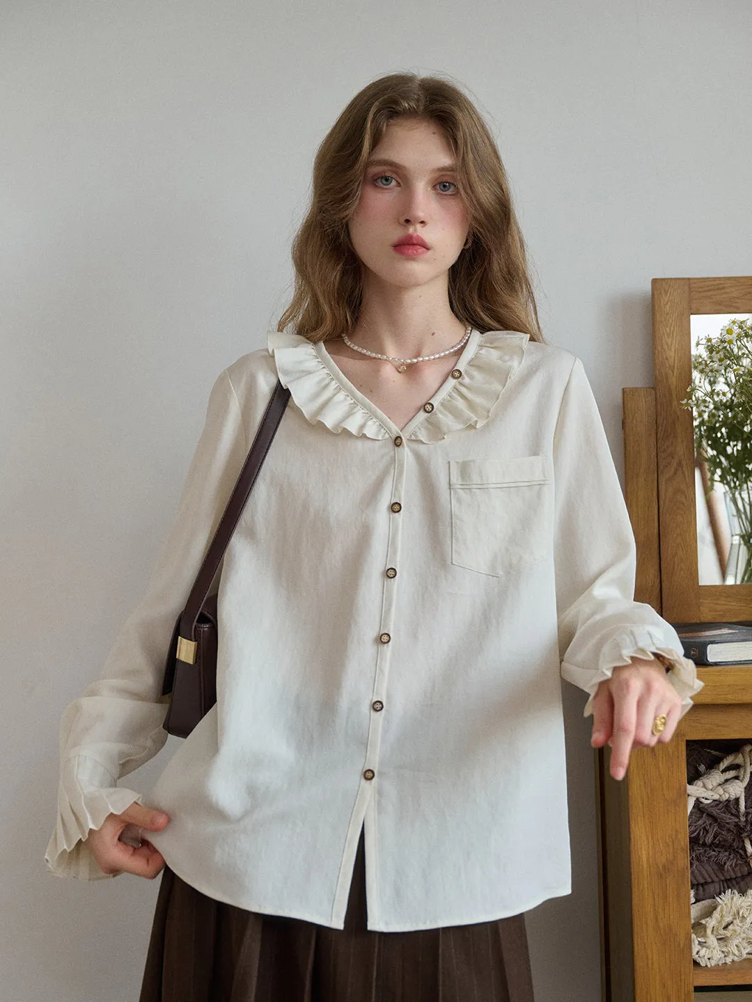 Kaitlyn V-Neck Lyocell Blouse sold by Simple Retro product image thumbnail 5
