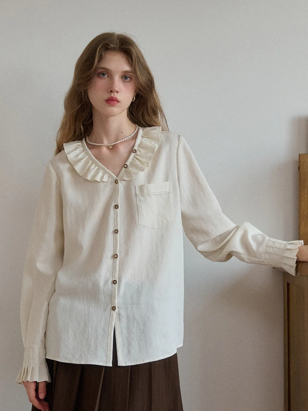 Kaitlyn V-Neck Lyocell Blouse sold by Simple Retro product image thumbnail 4