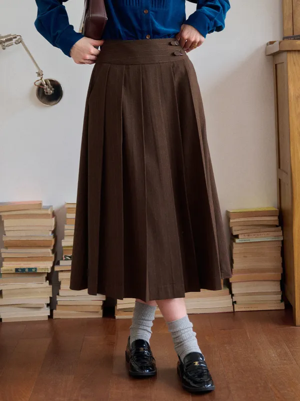 Eve Pleated Midi Skirt sold by Simple Retro