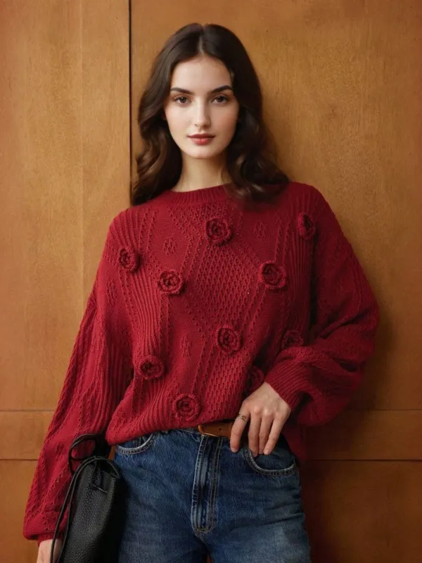 Nia Round Neck Sweater sold by Simple Retro