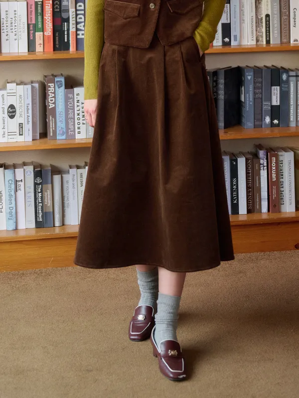 Rosa A-Line Corduroy Skirt sold by Simple Retro
