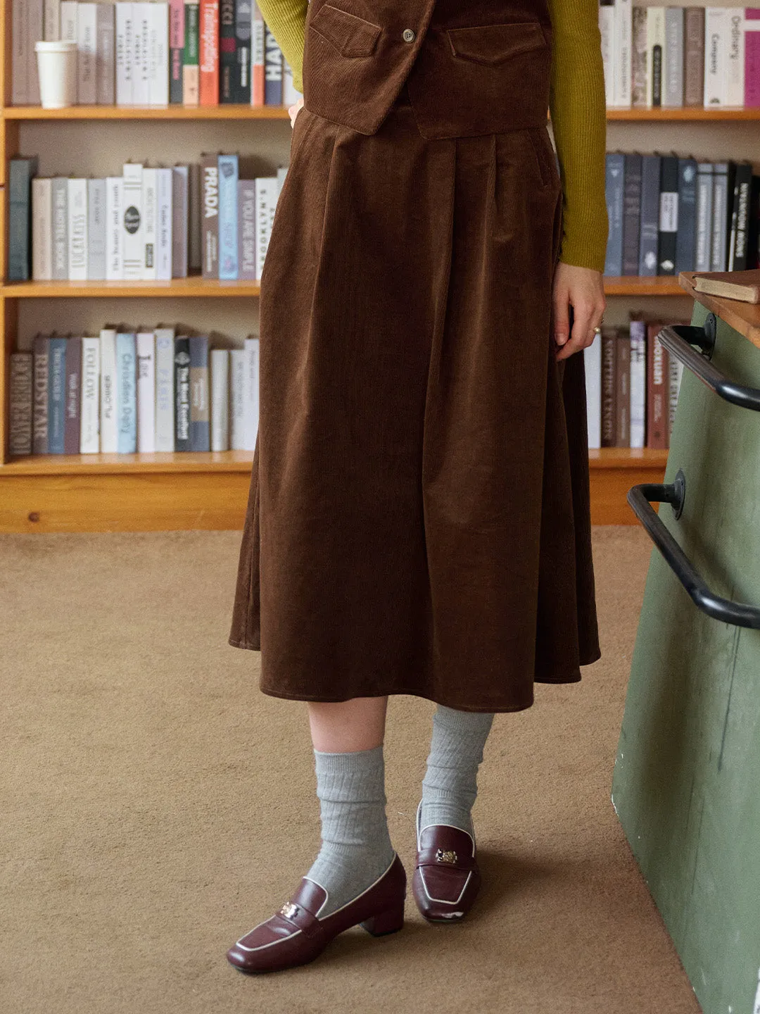 Rosa A-Line Corduroy Skirt sold by Simple Retro product image thumbnail 3