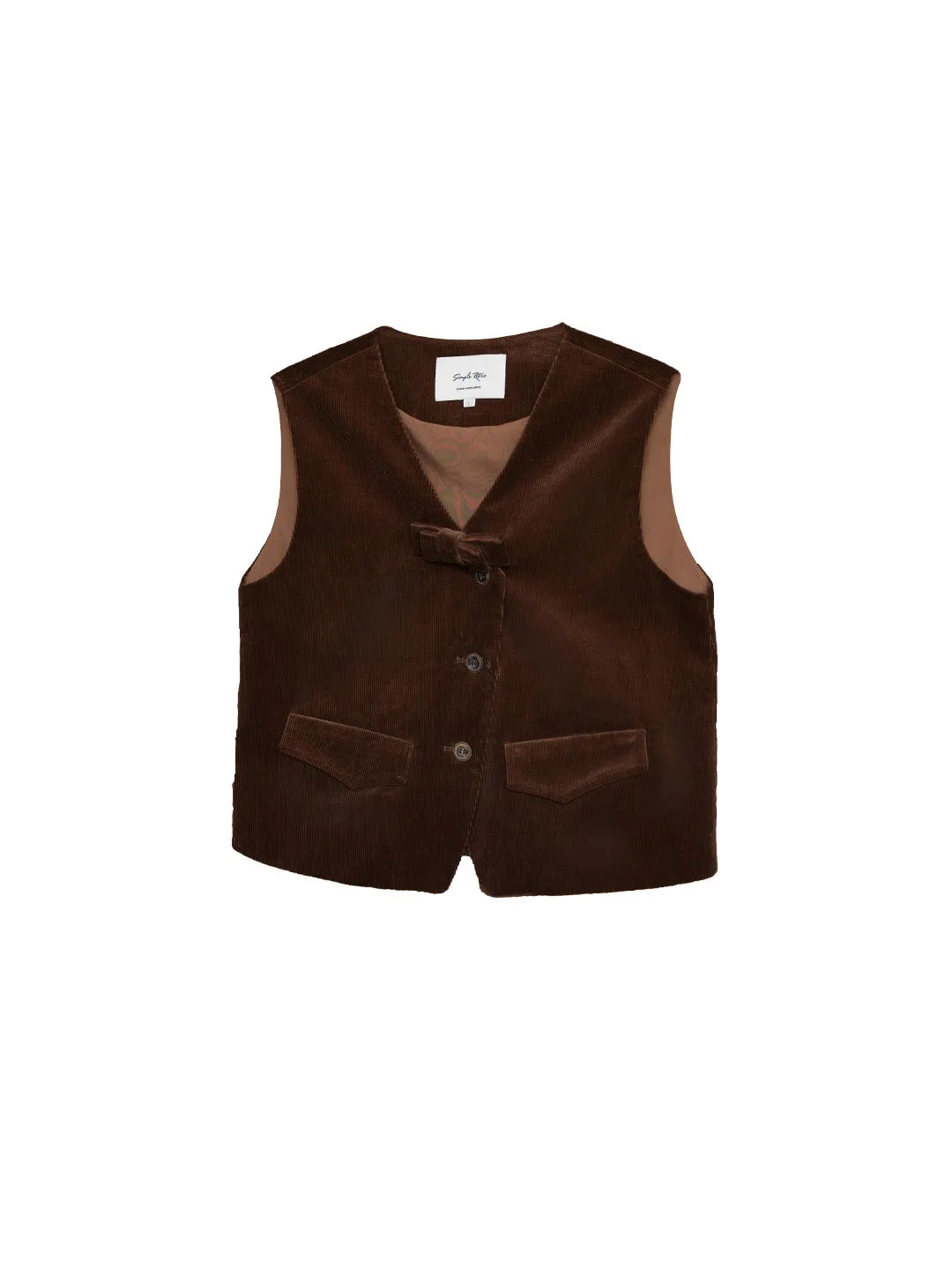 Analia V-Neck Corduroy Vest sold by Simple Retro product image thumbnail 2