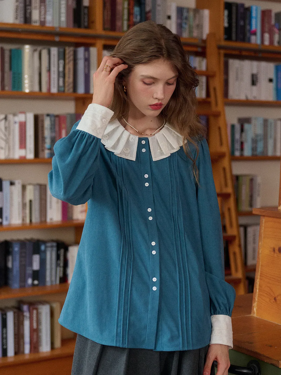 Braelynn Peter Pan Collar Blouse sold by Simple Retro product image thumbnail 5
