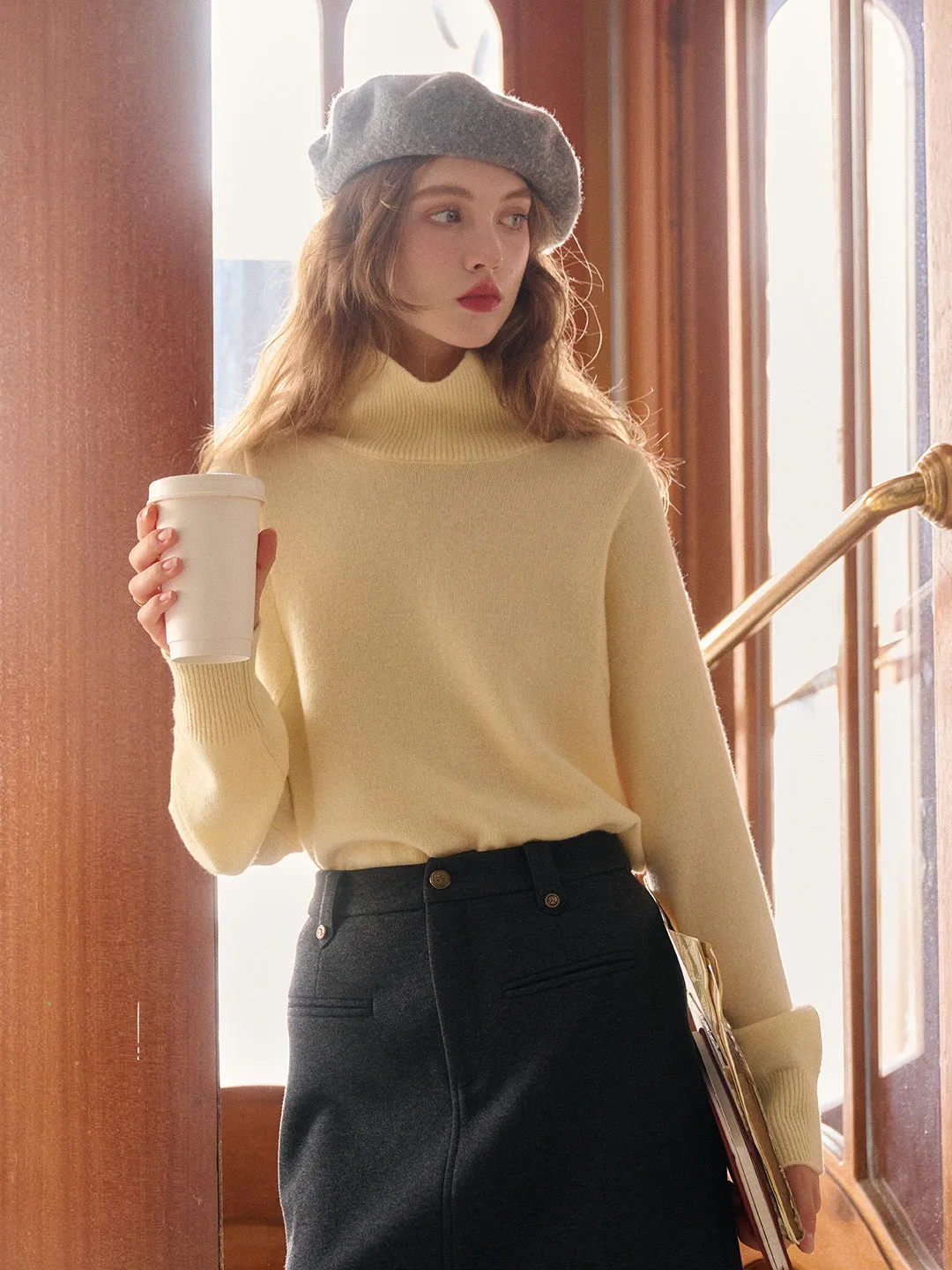 Fallon Turtleneck 100% Wool Sweater sold by Simple Retro