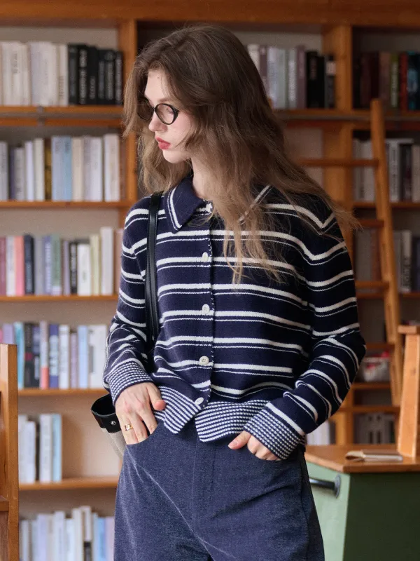 Sloan Polo Collar Wool Cardigan sold by Simple Retro