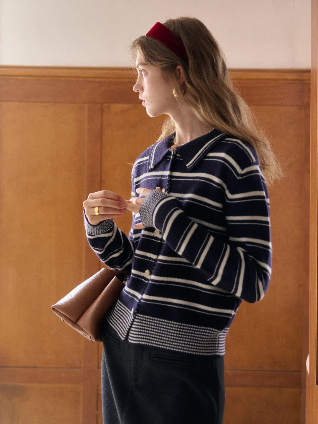 Sloan Polo Collar Wool Cardigan sold by Simple Retro product image thumbnail 5
