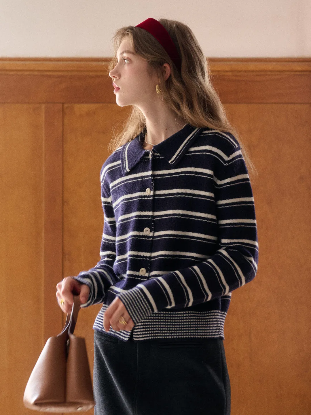 Sloan Polo Collar Wool Cardigan sold by Simple Retro product image thumbnail 3