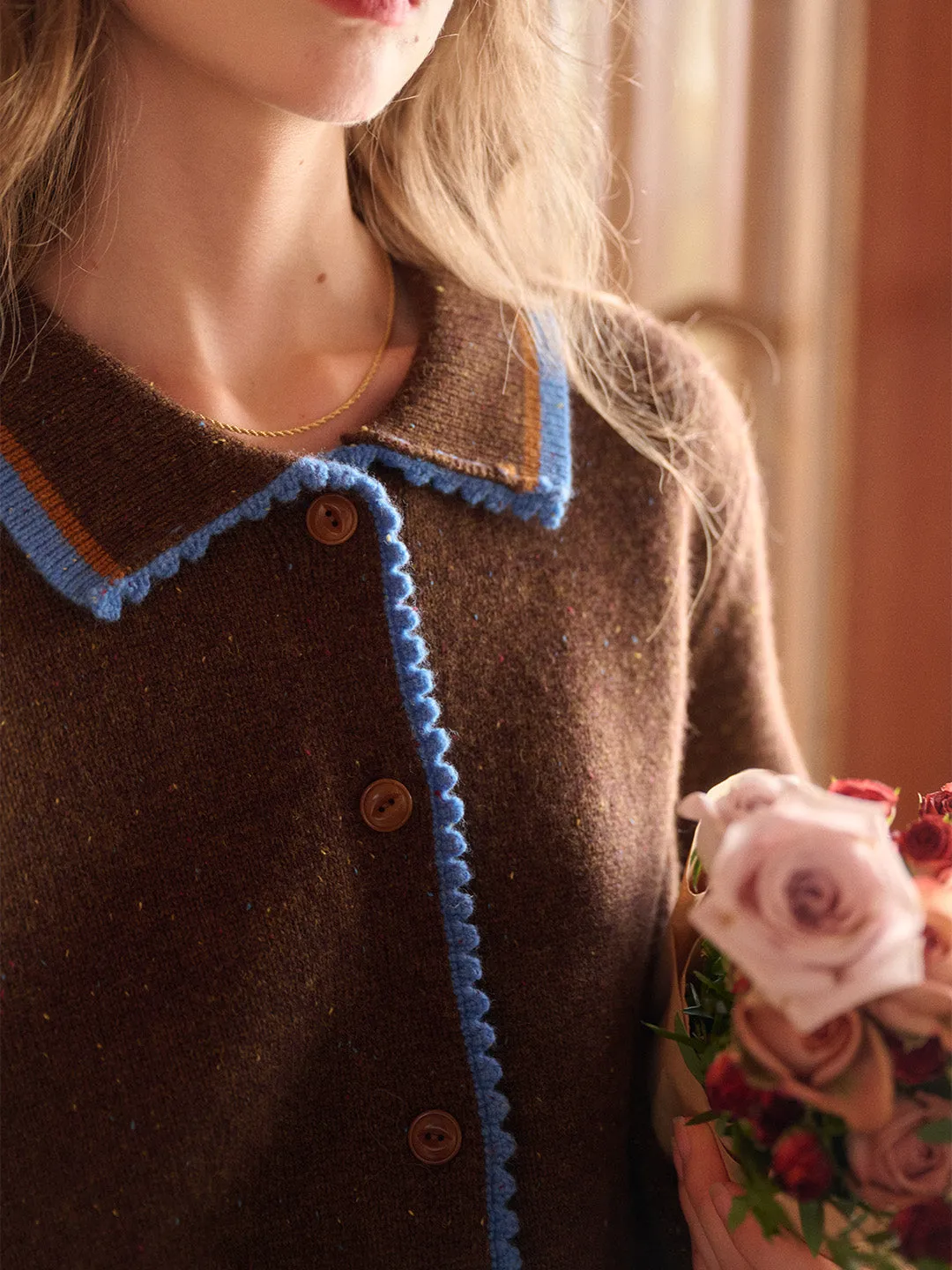 Haley Peter Pan Collar 100% Wool Cardigan sold by Simple Retro product image thumbnail 2