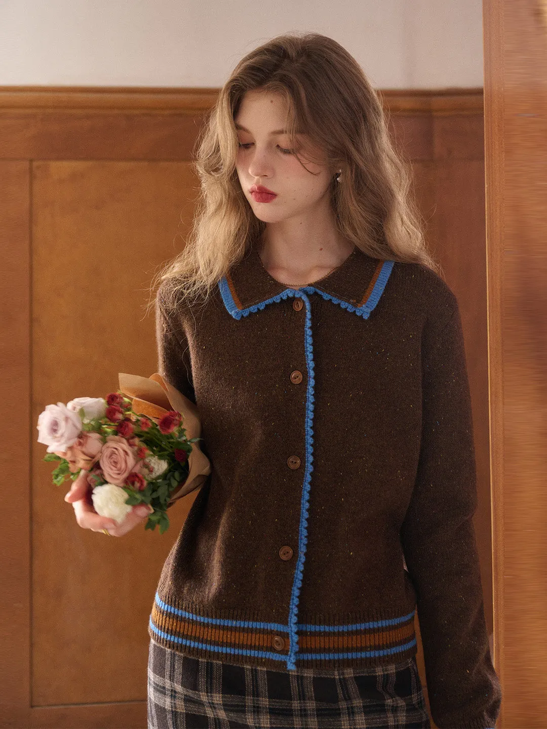 Haley Peter Pan Collar 100% Wool Cardigan sold by Simple Retro