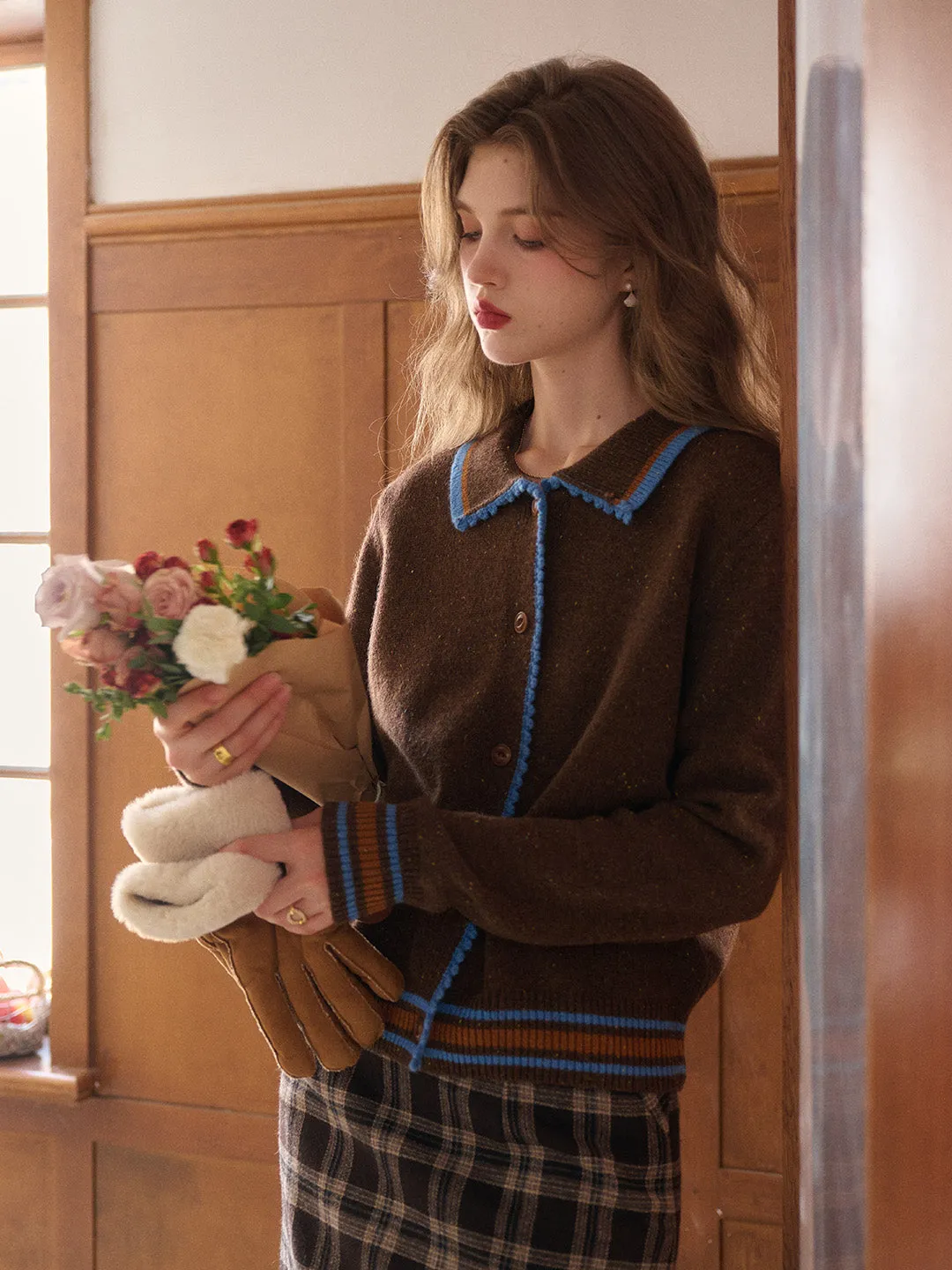 Haley Peter Pan Collar 100% Wool Cardigan sold by Simple Retro product image thumbnail 5