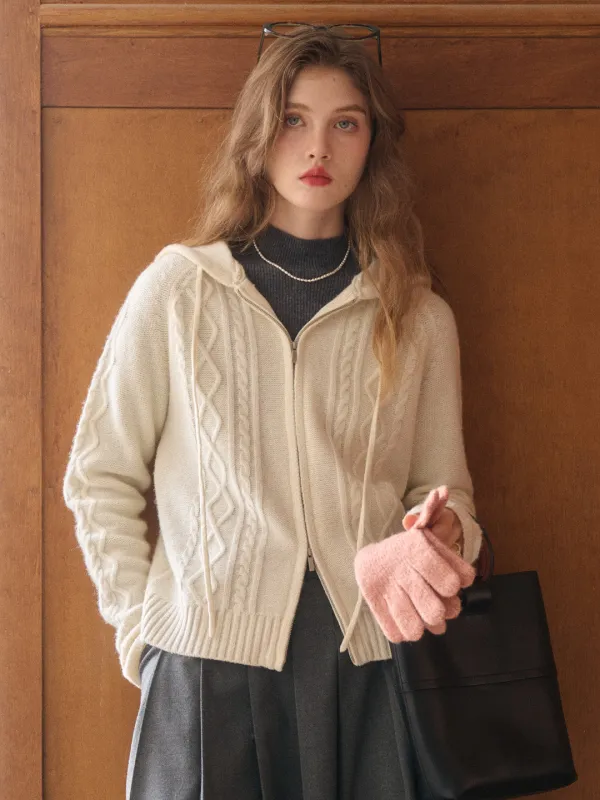 Halle Ribbed Hooded Cardigan sold by Simple Retro